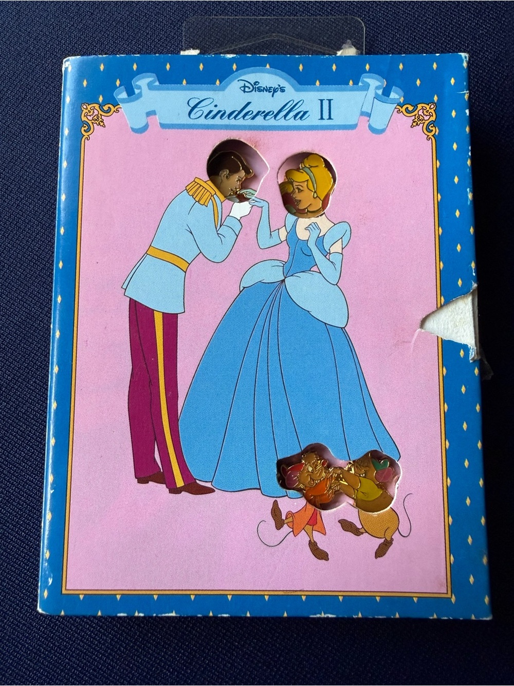 Disney Cinderella II 3 Pin Boxed Set Prince Charming Gus Jaq Rare Vintage